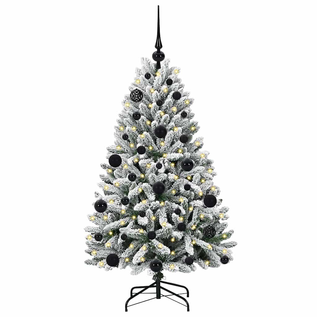 Kunstig juletre med 150 LED Grønn og hvit 120 cm PVC og metall