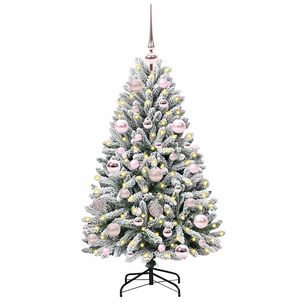 Kunstig juletre Grønn og hvit 120 cm PVC og metall
