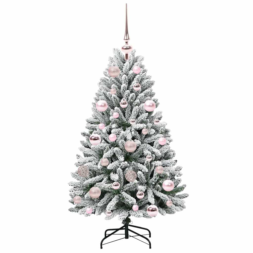 Kunstig juletre Grønn og hvit 120 cm PVC og metall