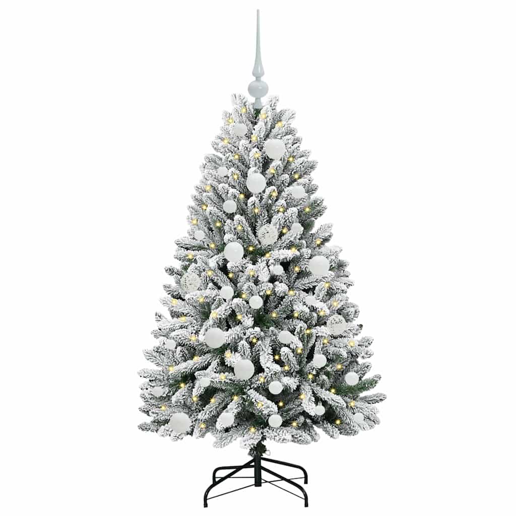 Kunstig juletre Grønn og hvit 120 cm PVC og metall