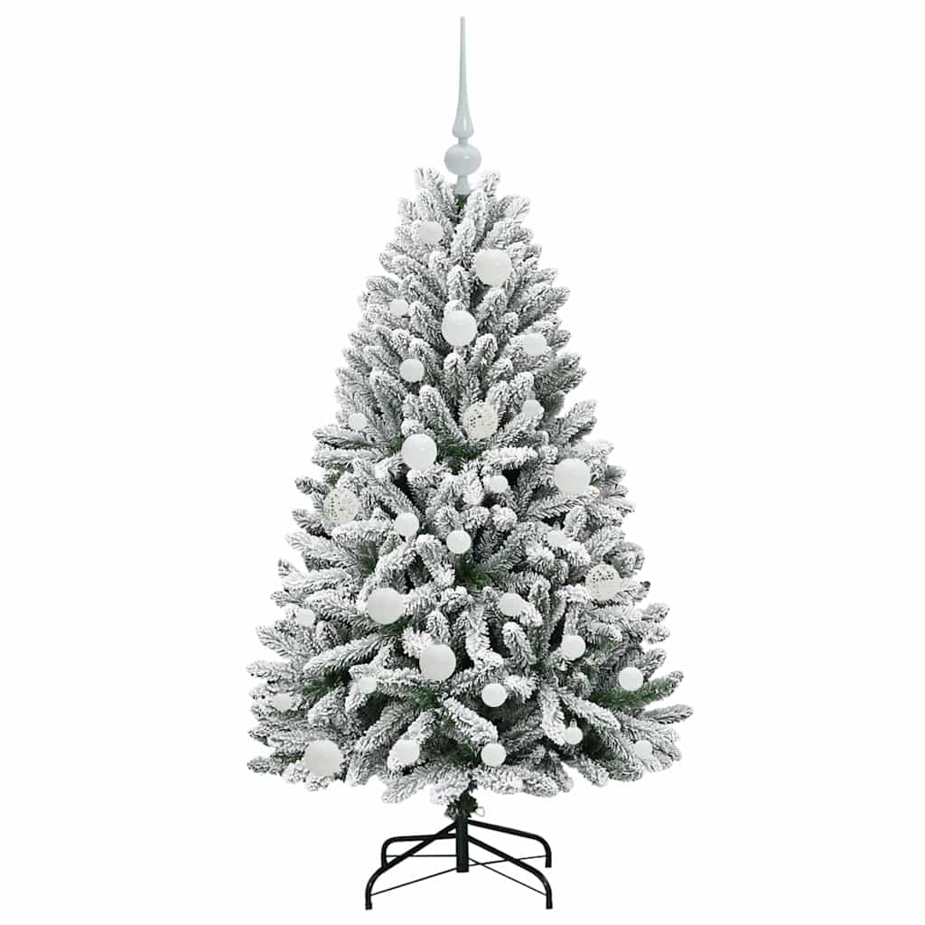 Kunstig juletre Grønn og hvit 120 cm PVC og metall