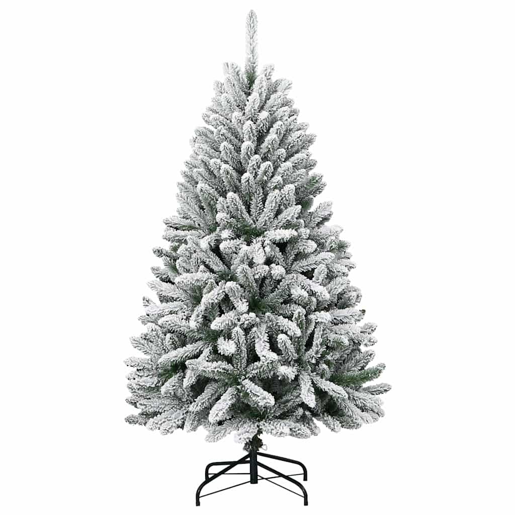 Kunstig juletre Grønn og hvit 120 cm PVC og metall