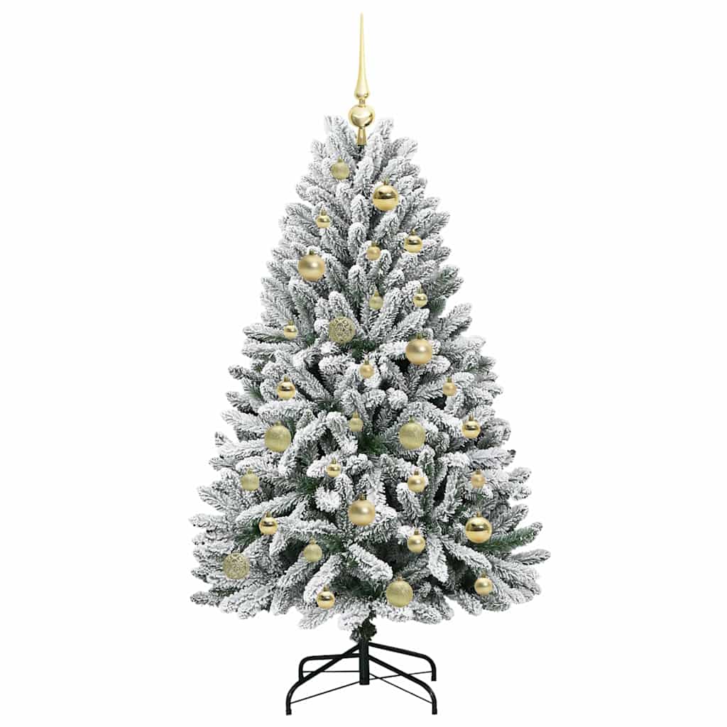 Kunstig juletre Grønn og hvit 120 cm PVC og metall