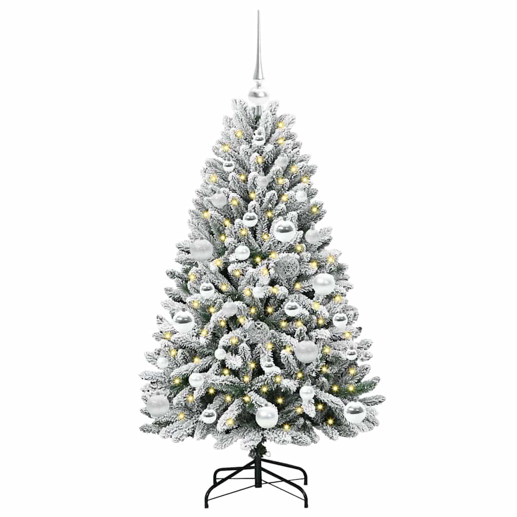 Kunstig juletre med 150 LED Grønn og hvit 120 cm PVC og metall