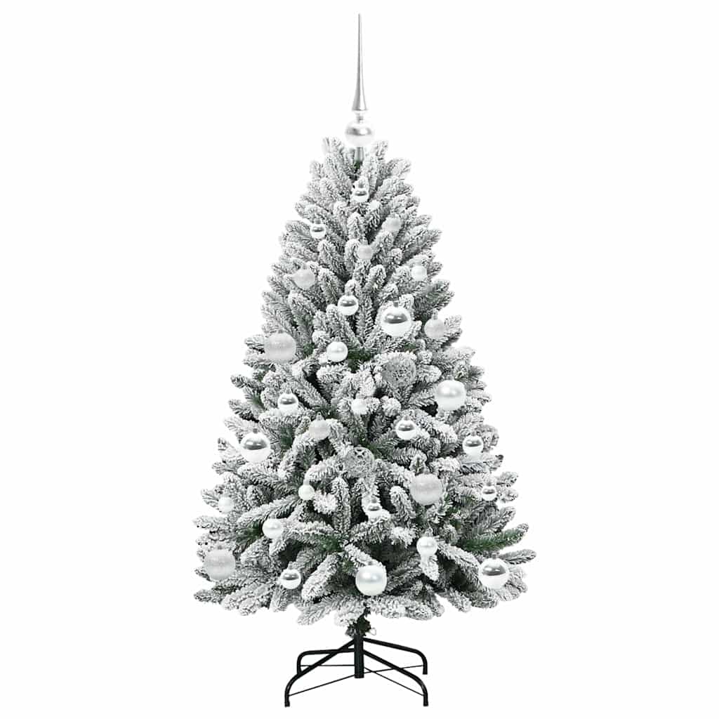 Kunstig juletre Grønn og hvit 120 cm PVC og metall