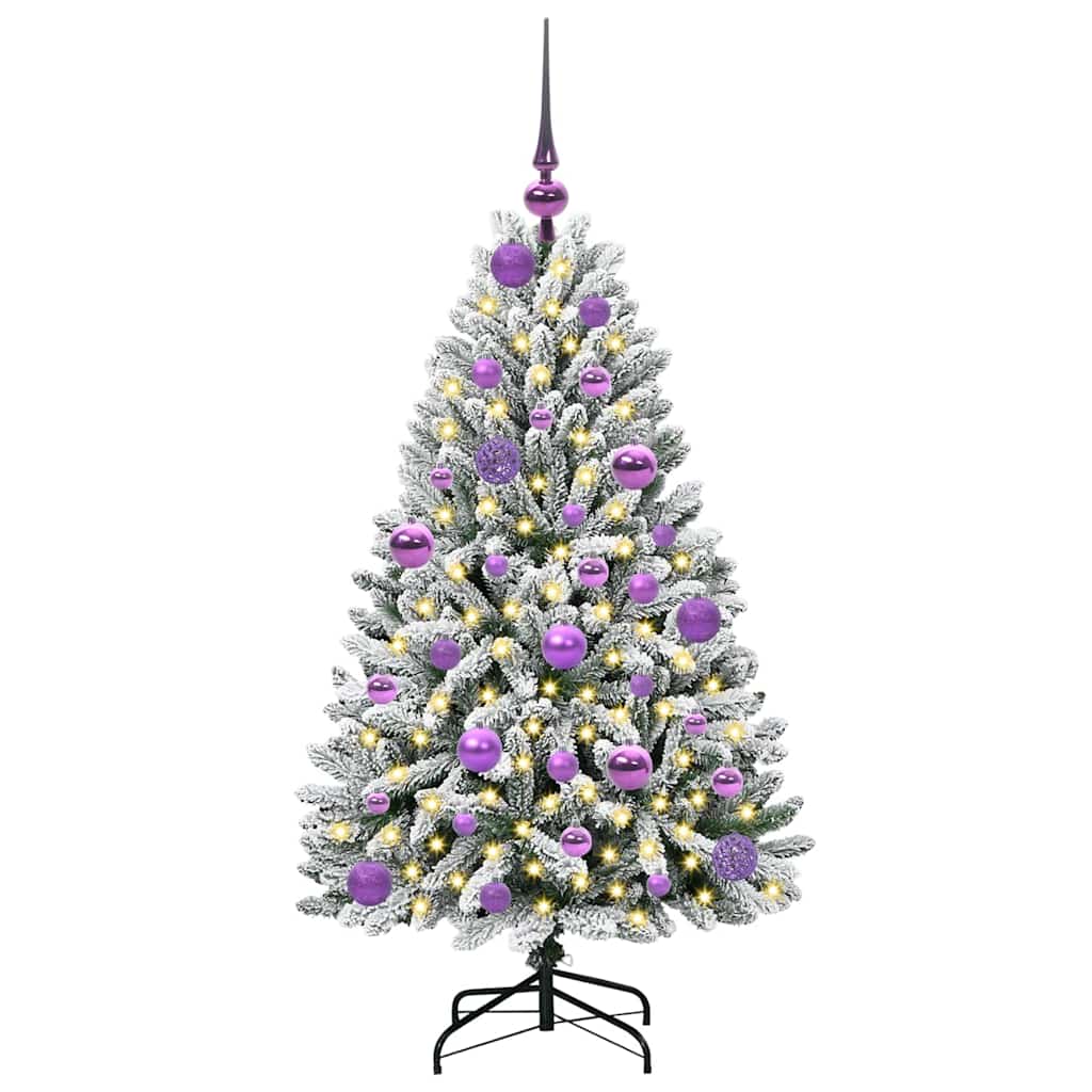 Kunstig juletre med 150 LED Grønn og hvit 120 cm PVC og metall