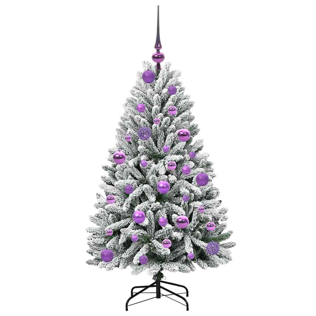 Kunstig juletre Grønn og hvit 120 cm PVC og metall