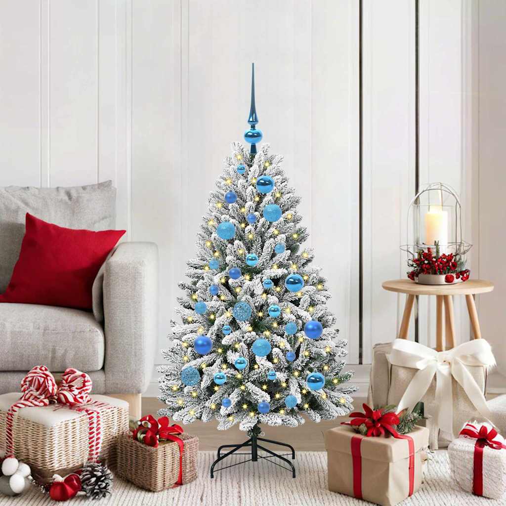Kunstig juletre Grønn og hvit 120 cm PVC og metall