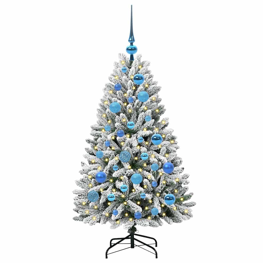 Kunstig juletre med 150 LED Grønn og hvit 120 cm PVC og metall