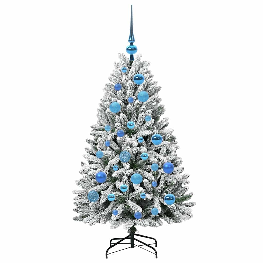 Kunstig juletre Grønn og hvit 120 cm PVC og metall