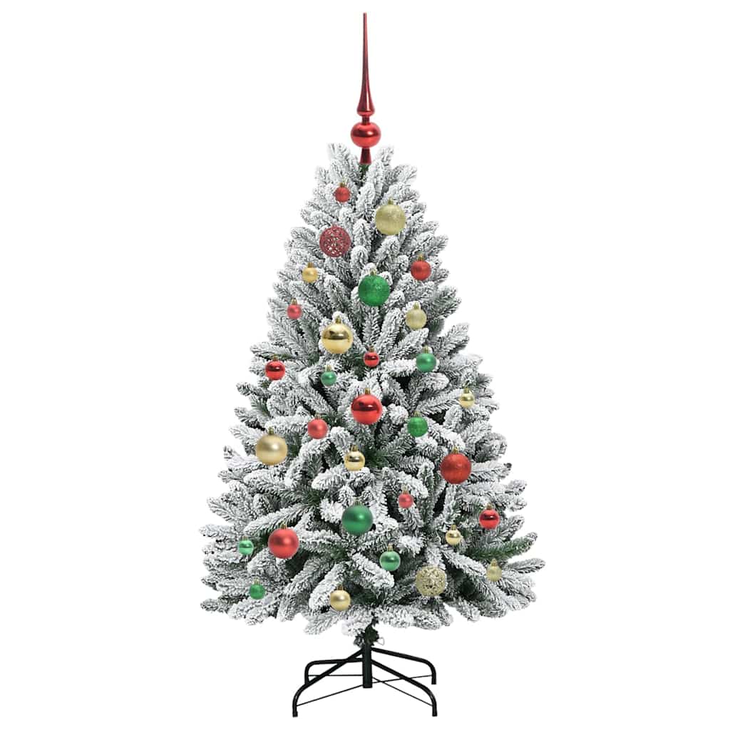Kunstig juletre Grønn og hvit 120 cm PVC og metall