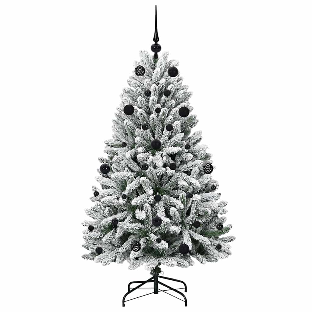 Kunstig juletre Grønn og hvit 150 cm PVC og metall
