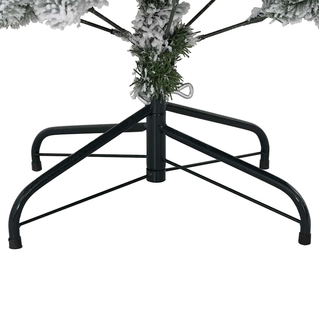 Kunstig juletre Grønn og hvit 150 cm PVC og metall