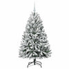 Kunstig juletre Grønn og hvit 150 cm PVC og metall