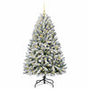 Kunstig juletre Grønn og hvit 150 cm PVC og metall