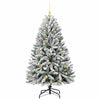 Kunstig juletre Grønn og hvit 150 cm PVC og metall