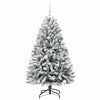 Kunstig juletre Grønn og hvit 150 cm PVC og metall