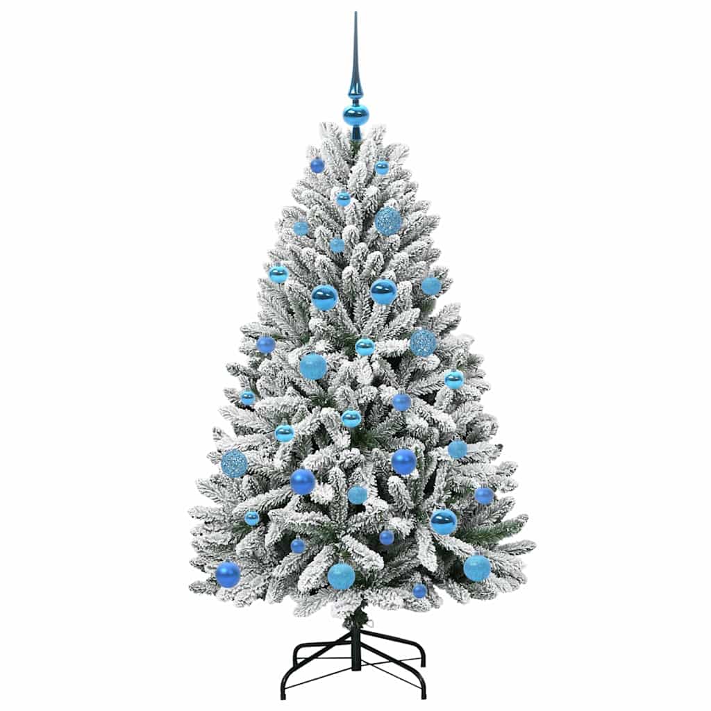 Kunstig juletre Grønn og hvit 150 cm PVC og metall