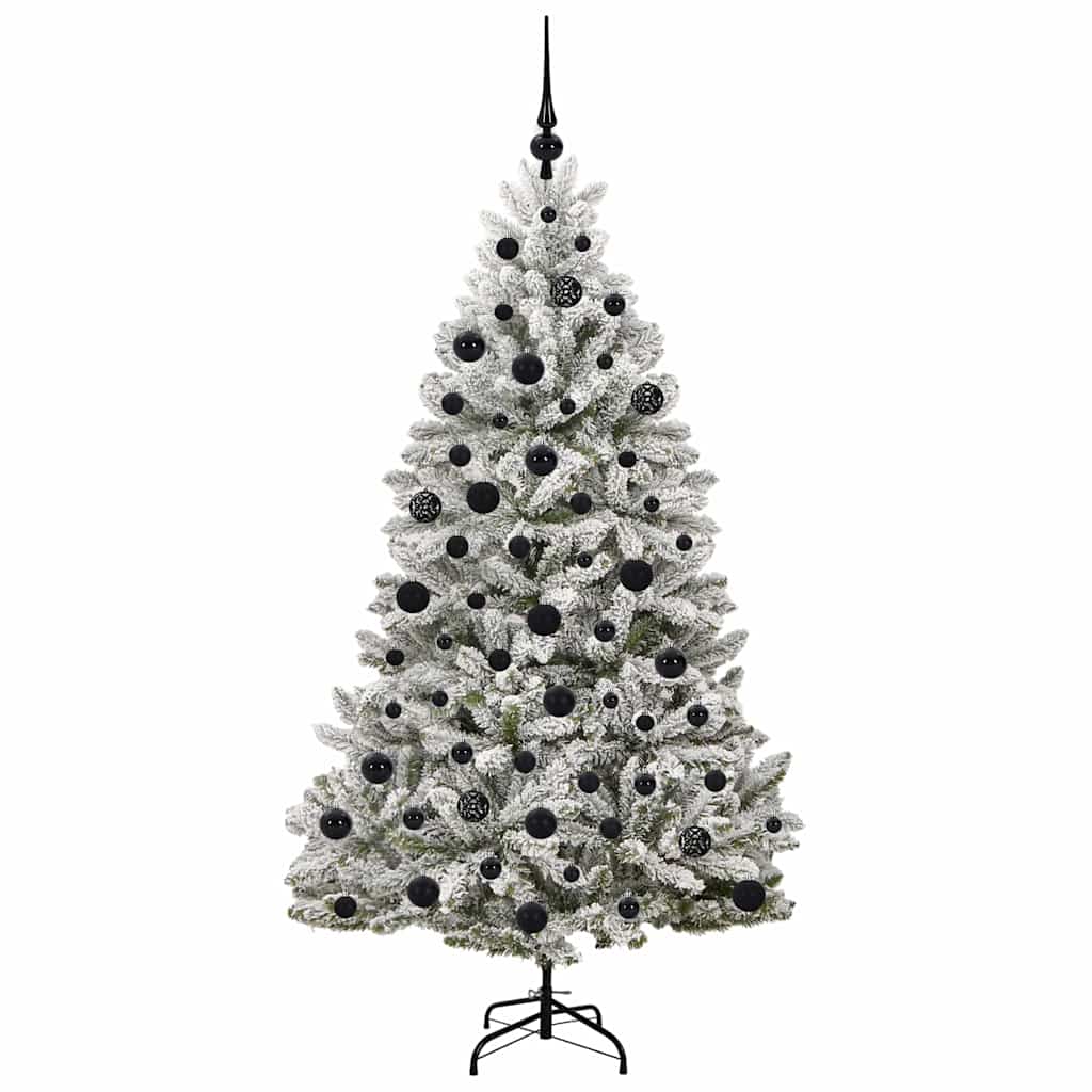 Kunstig juletre Grønn og hvit 180 cm PVC og metall
