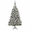 Kunstig juletre Grønn og hvit 180 cm PVC og metall