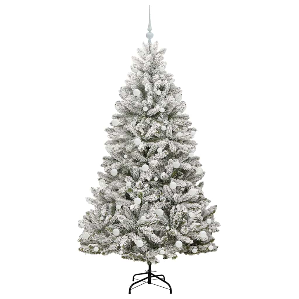 Kunstig juletre med 300 LED Grønn og hvit 180 cm PVC og metall
