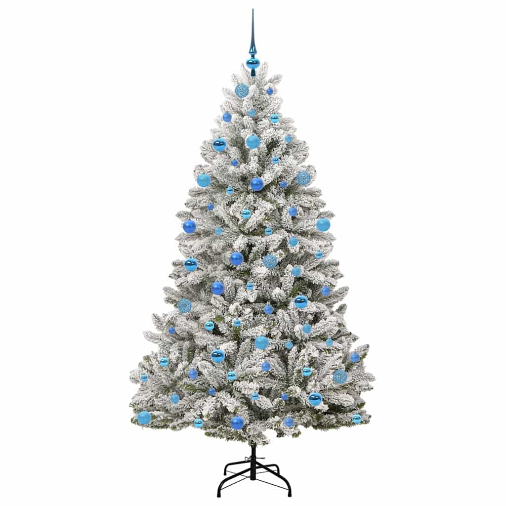 Kunstig juletre Grønn og hvit 180 cm PVC og metall