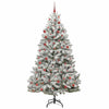 Kunstig juletre Grønn og hvit 210 cm PVC og metall