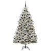 Kunstig juletre Grønn og hvit 210 cm PVC og metall