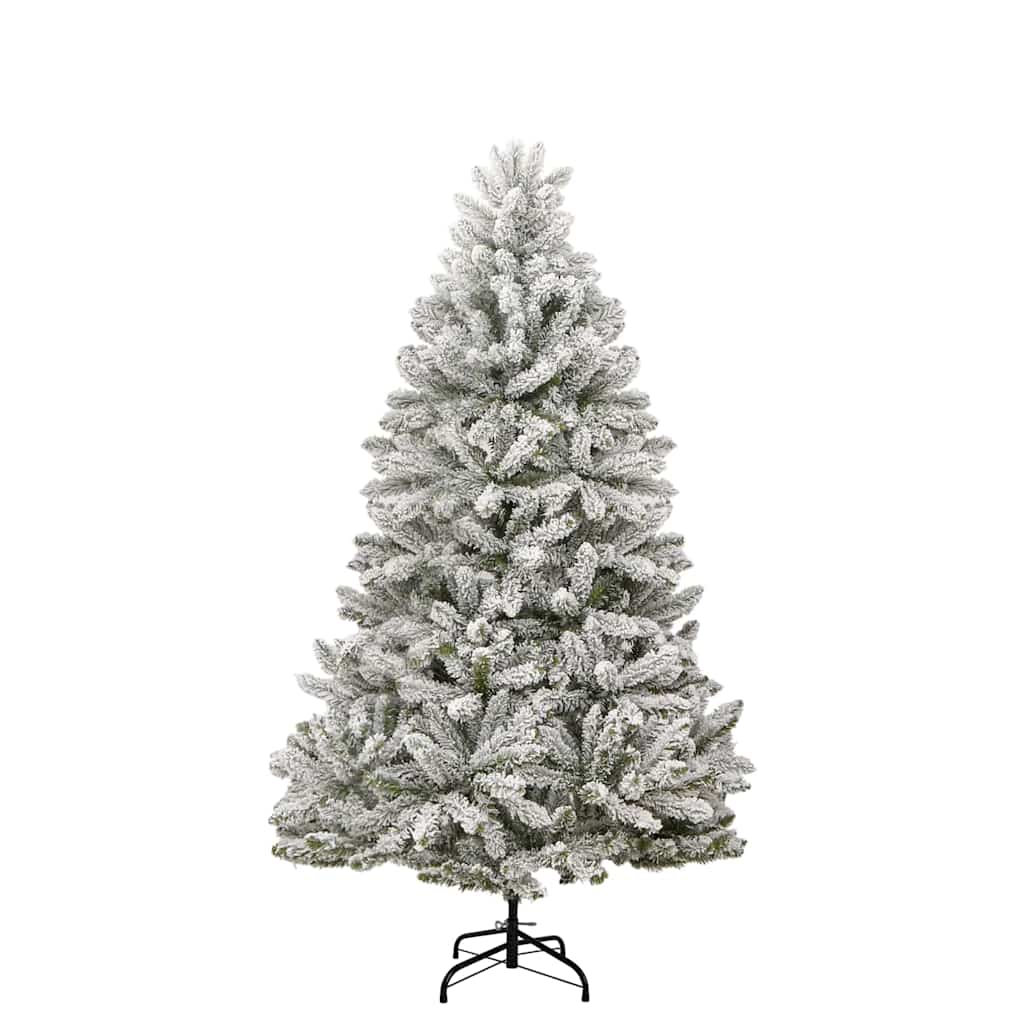 Kunstig juletre Grønn og hvit 210 cm PVC og metall
