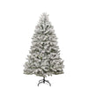 Kunstig juletre Grønn og hvit 210 cm PVC og metall