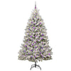 Kunstig juletre Grønn og hvit 210 cm PVC og metall
