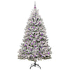 Kunstig juletre Grønn og hvit 210 cm PVC og metall
