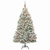 Kunstig juletre Grønn og hvit 210 cm PVC og metall