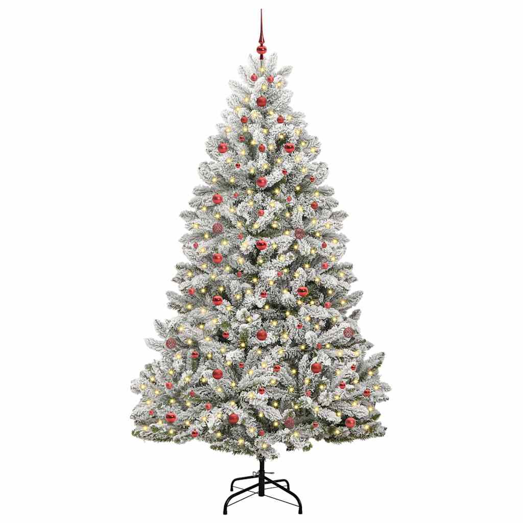 Kunstig juletre Grønn og hvit 240 cm PVC og metall
