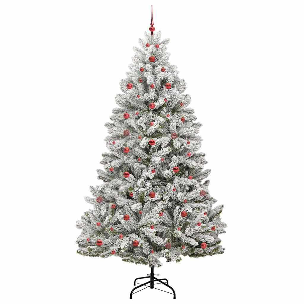 Kunstig juletre Grønn og hvit 240 cm PVC og metall