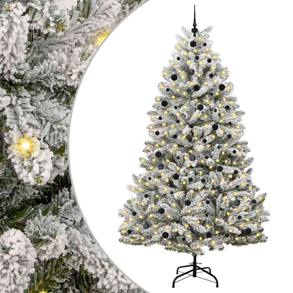 Kunstig juletre Grønn og hvit 240 cm PVC og metall