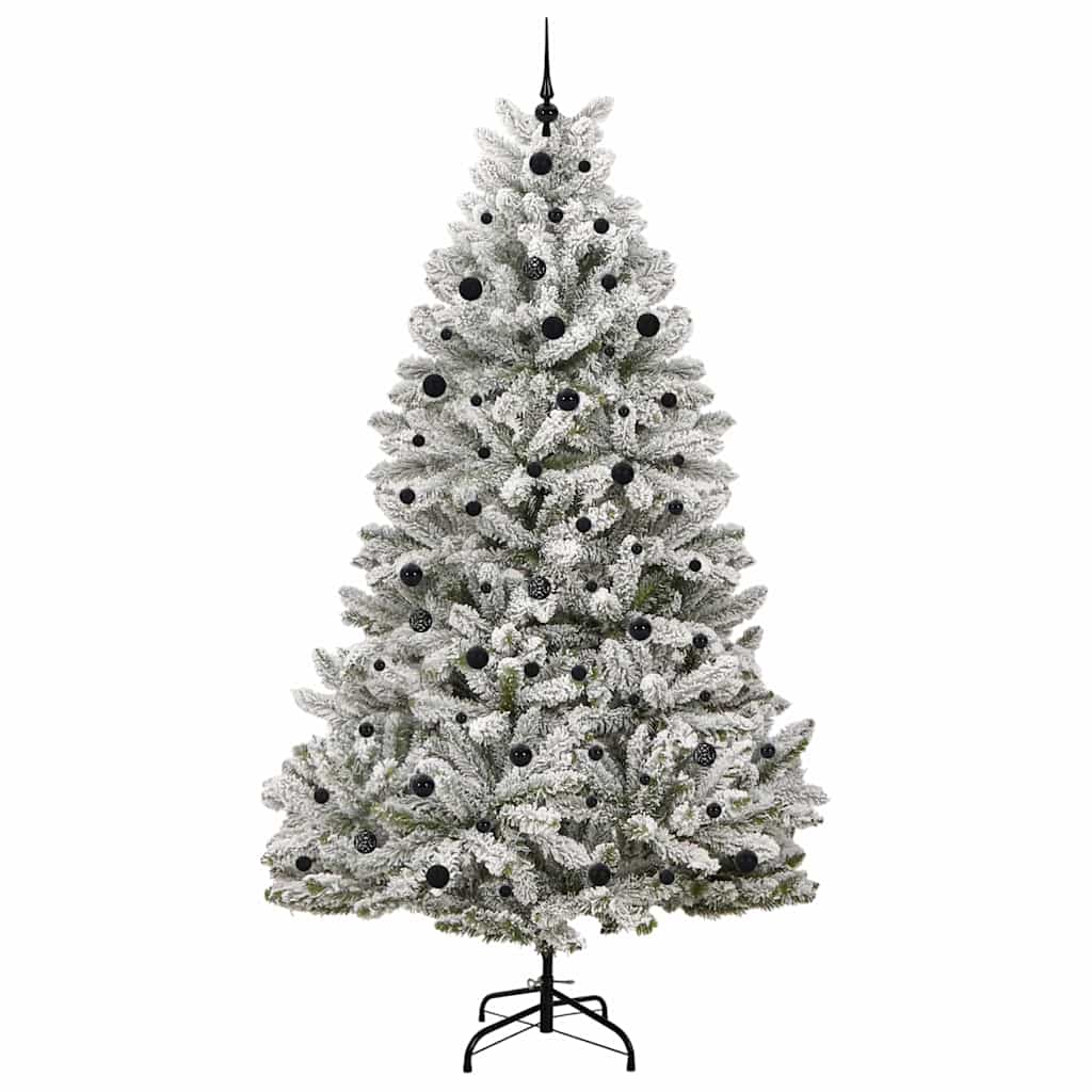 Kunstig juletre Grønn og hvit 240 cm PVC og metall