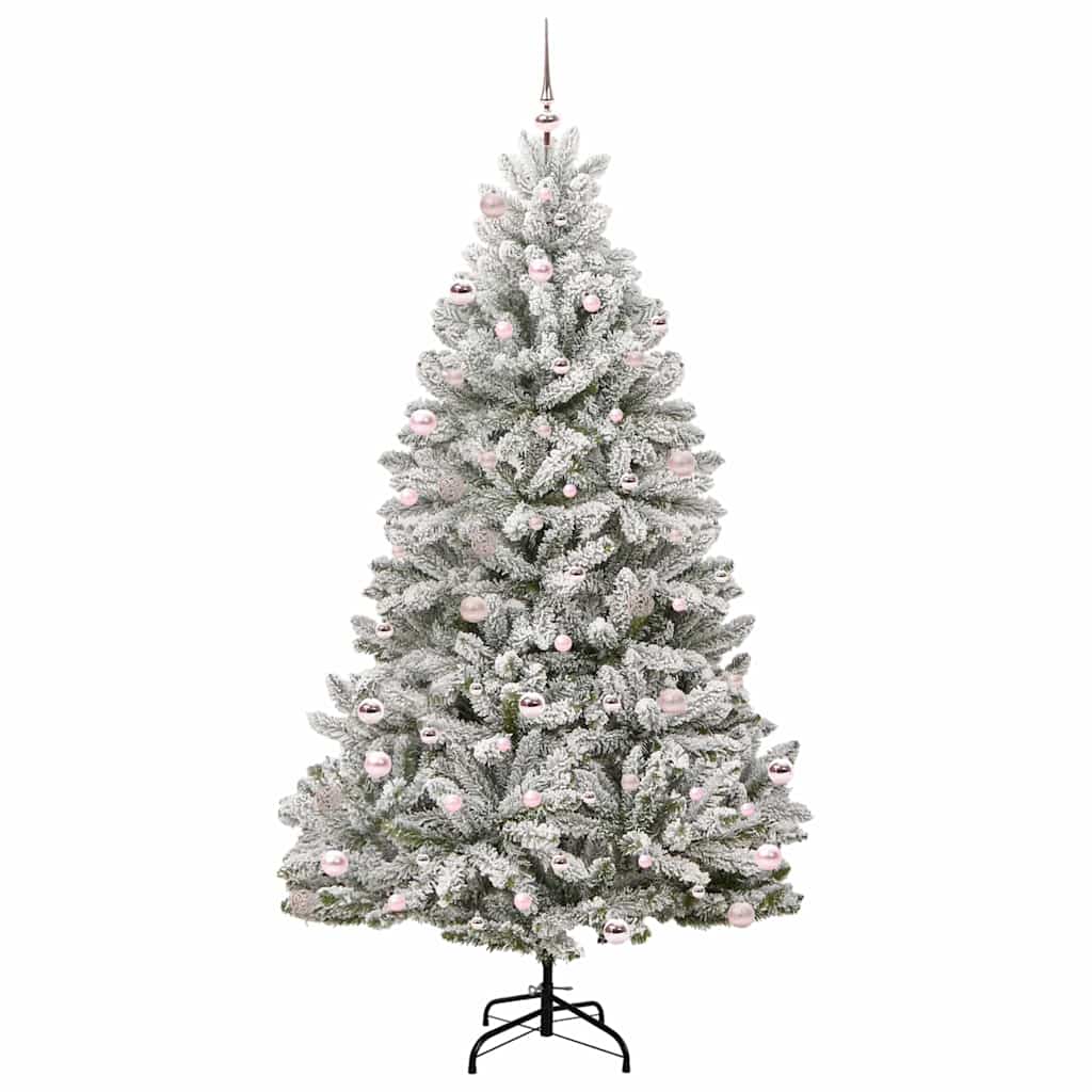 Kunstig juletre Grønn og hvit 240 cm PVC og metall