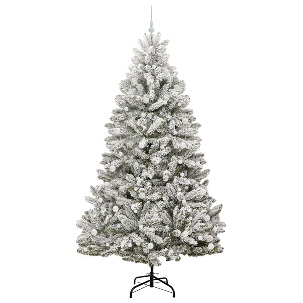 Kunstig juletre Grønn og hvit 240 cm PVC og metall