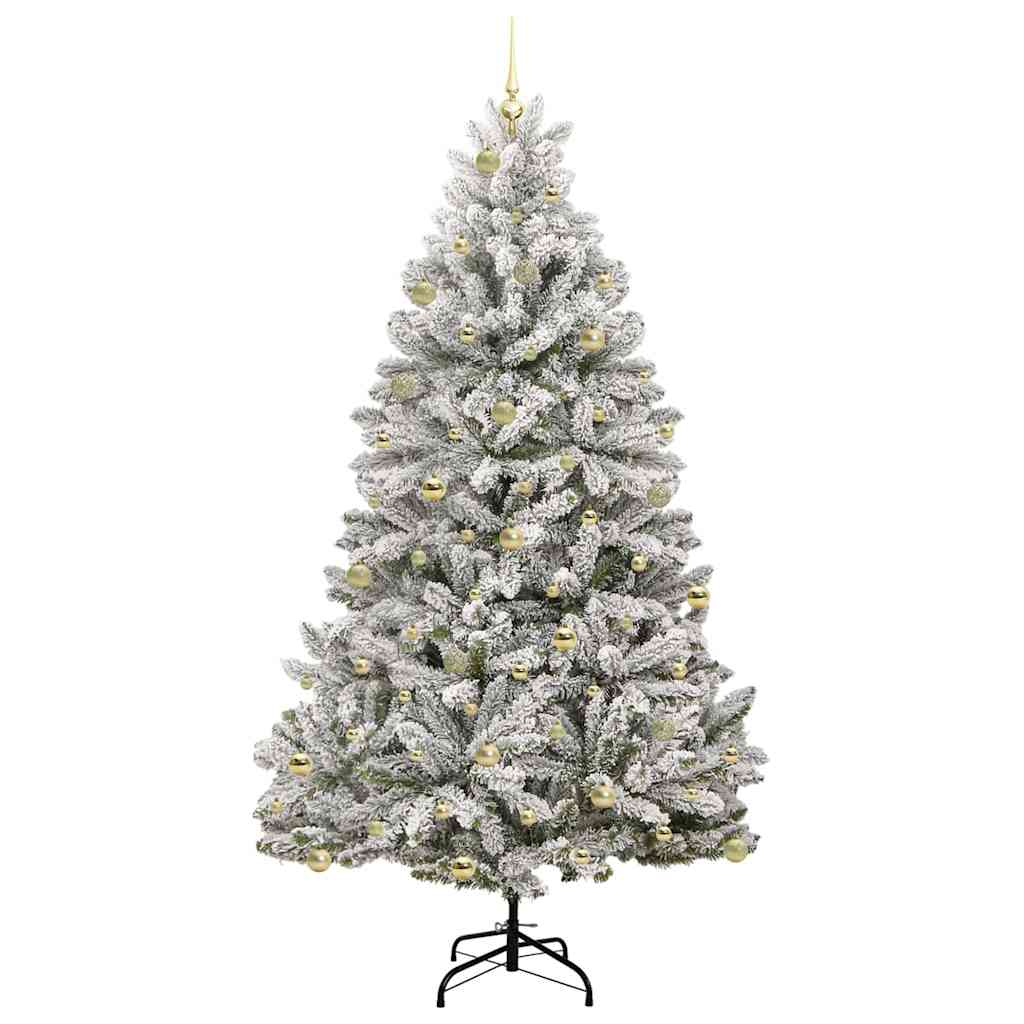 Kunstig juletre Grønn og hvit 240 cm PVC og metall