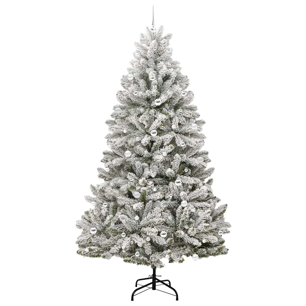 Kunstig juletre Grønn og hvit 240 cm PVC og metall