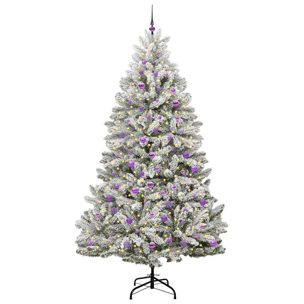 Kunstig juletre Grønn og hvit 240 cm PVC og metall