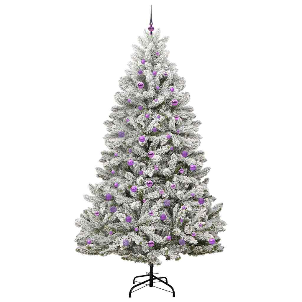 Kunstig juletre Grønn og hvit 240 cm PVC og metall