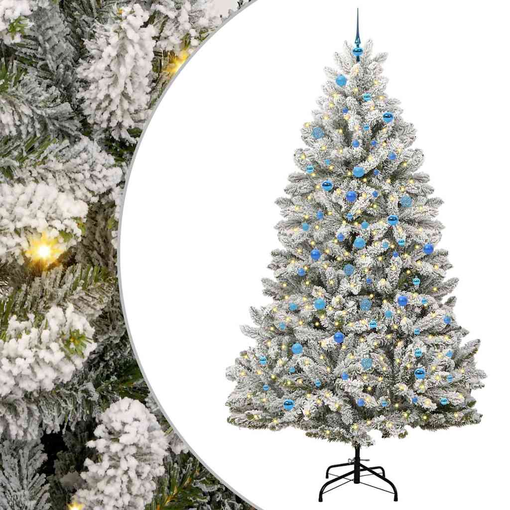 Kunstig juletre Grønn og hvit 240 cm PVC og metall