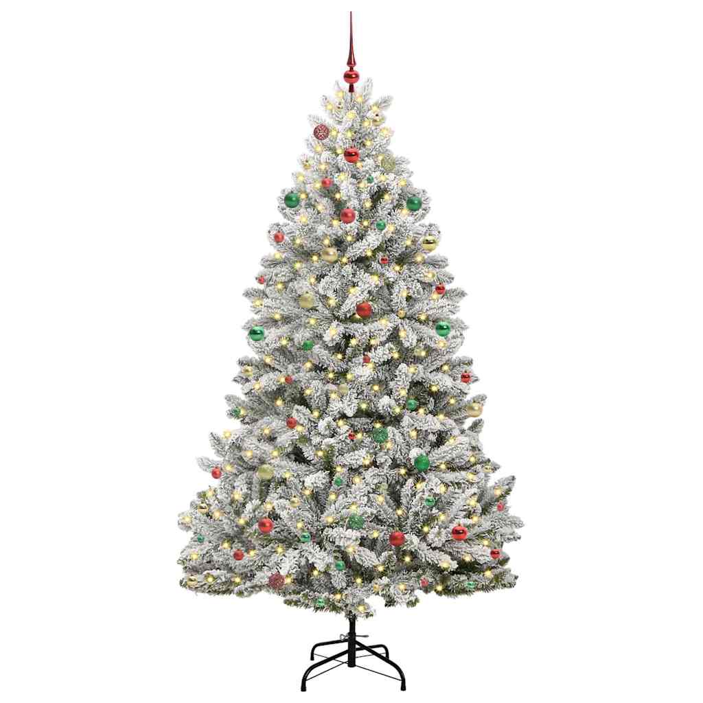 Kunstig juletre Grønn og hvit 240 cm PVC og metall