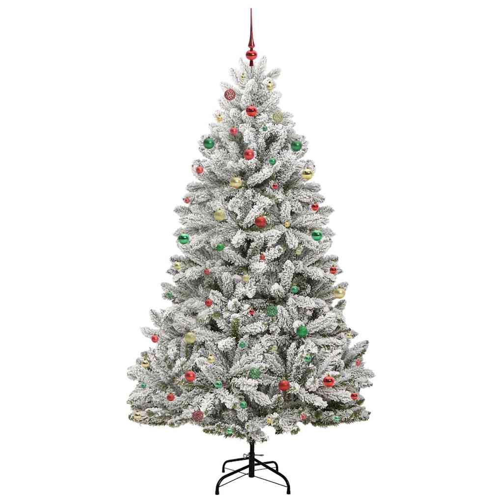 Kunstig juletre Grønn og hvit 240 cm PVC og metall