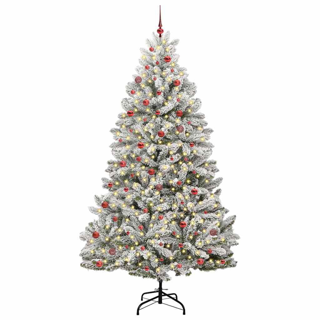 Kunstig juletre Grønn og hvit 270 cm PVC og metall