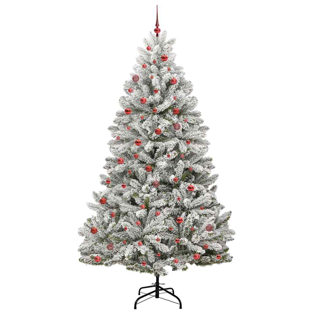 Kunstig juletre Grønn og hvit 270 cm PVC og metall