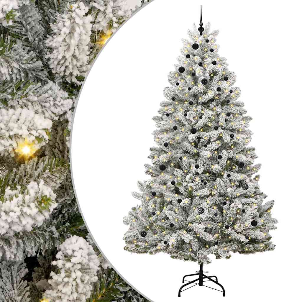 Kunstig juletre Grønn og hvit 270 cm PVC og metall