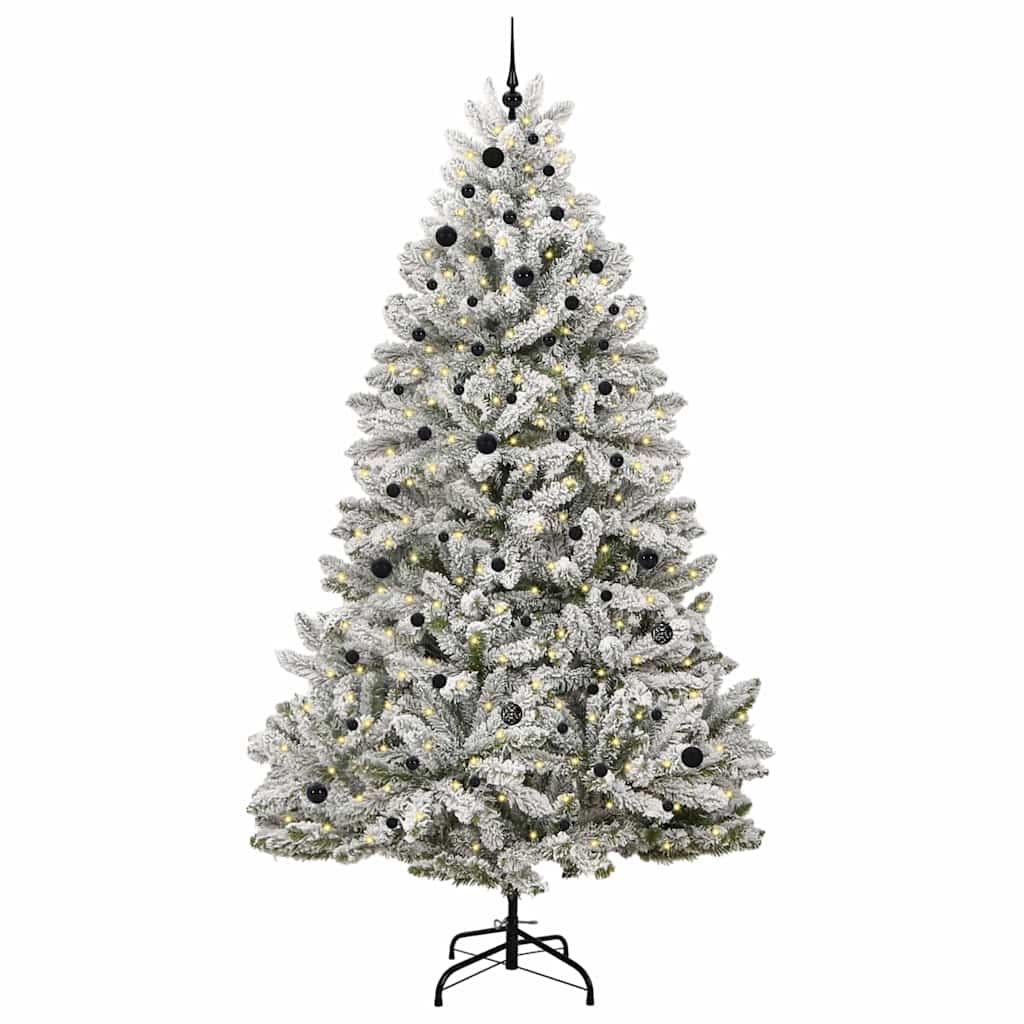 Kunstig juletre Grønn og hvit 270 cm PVC og metall